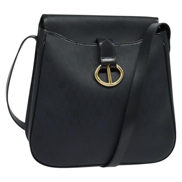 DIOR Honeycomb Canvas Shoulder Bag Pvc Black Gold - Picture 1 of 12